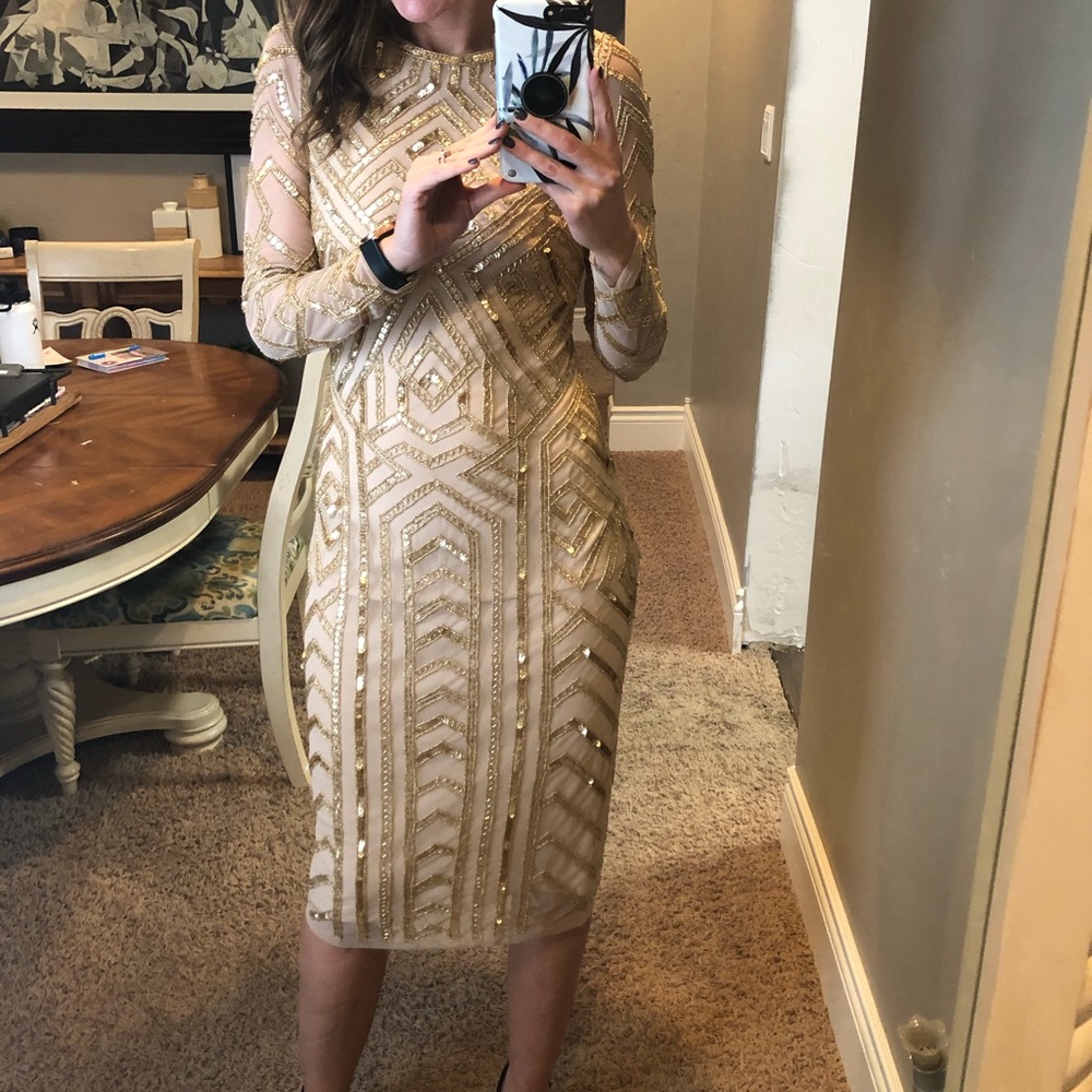 Gold sequin dress